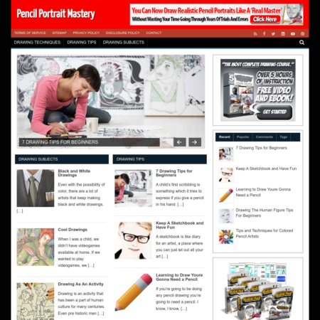 Pencil Portrait Mastery Website