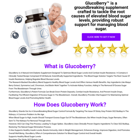 Glucoberry Landing Page Website