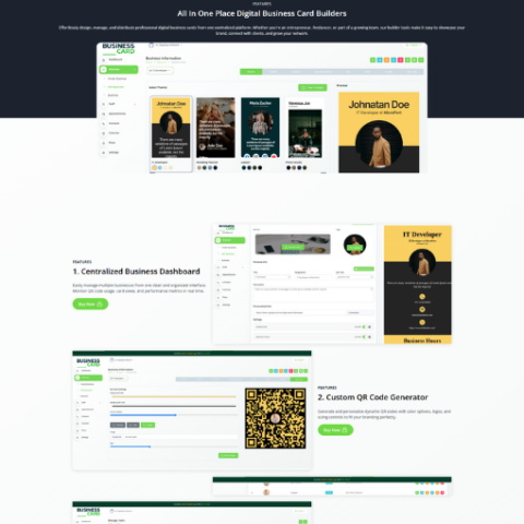 AI-powered Digital Business Card Generator SaaS website